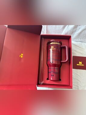 New Stanley 40oz Red Elegant Tumbler in Special Box with Straw